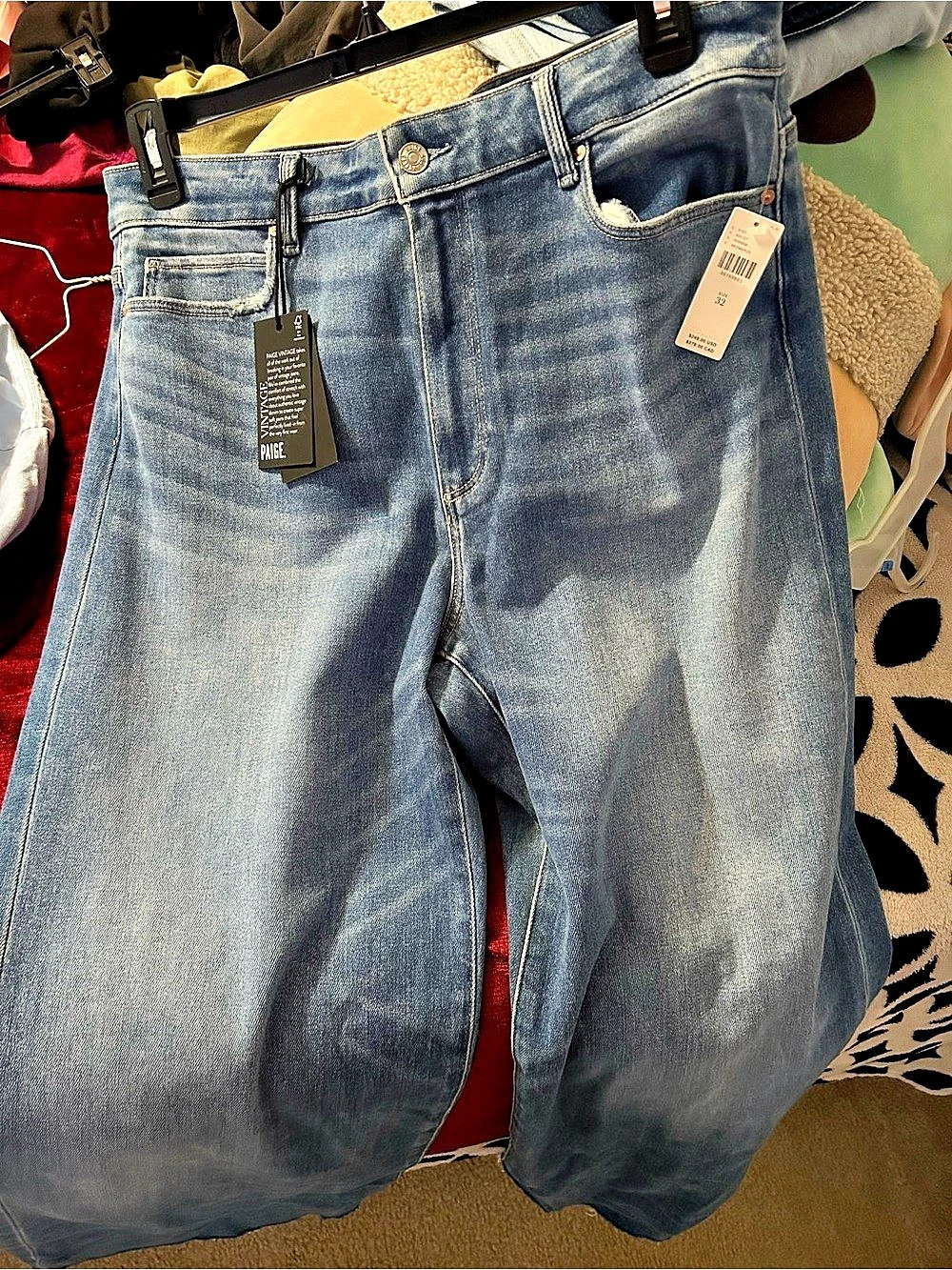 PAIGE Anessa High Rise Wide Leg Jeans Women's Blue